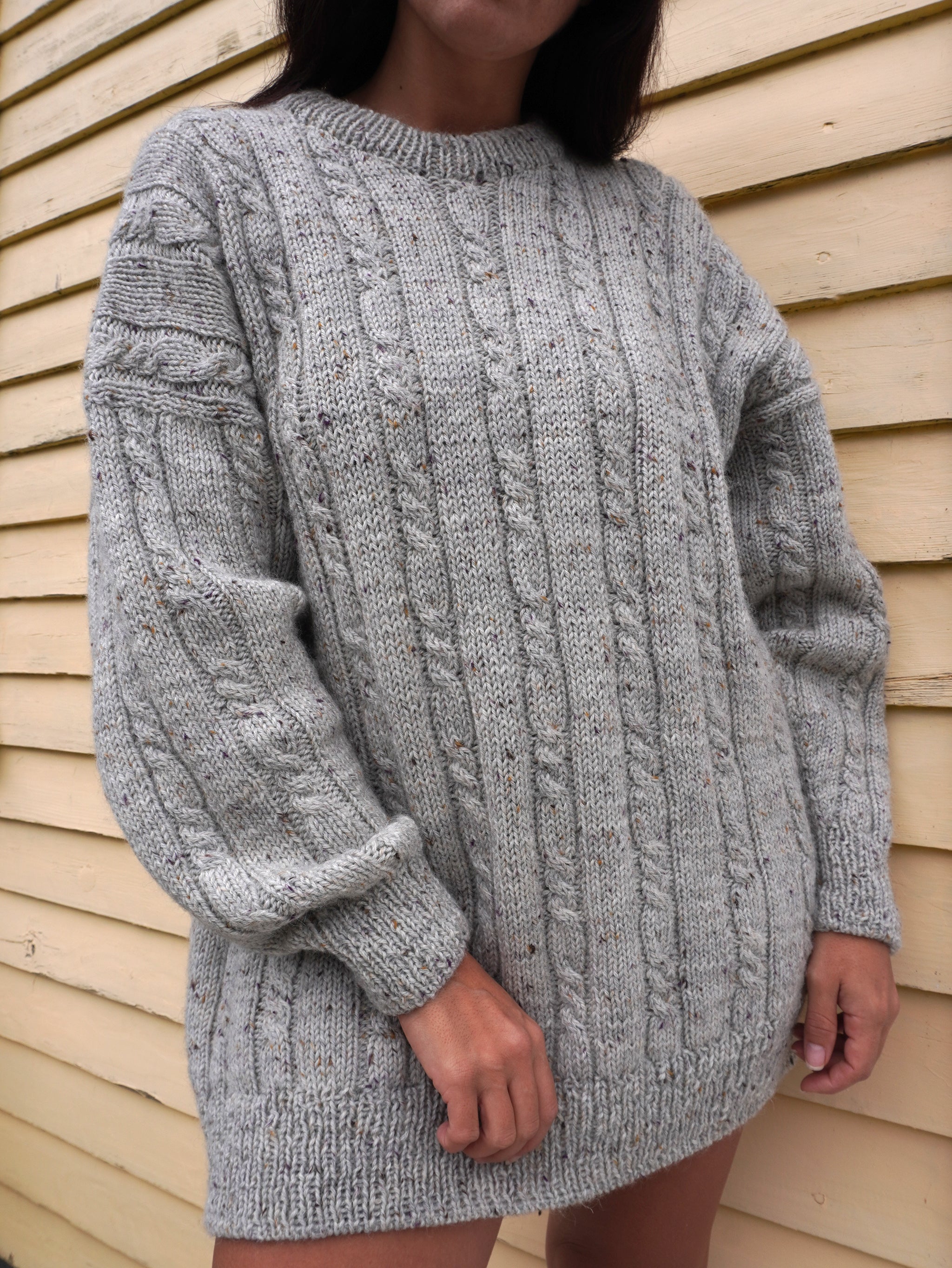 NKNIT ♡ pattern knit GRAY Exit sweater | Square Pattern | Hanne Falkenberg